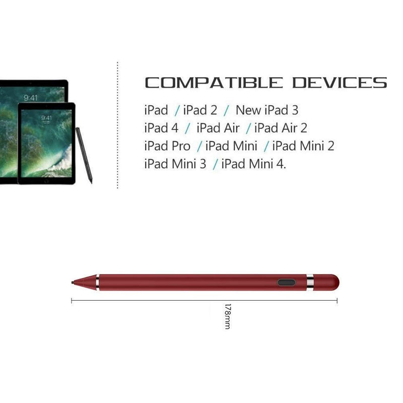 Stylus Pens for Touch Screens,Stylus Pencil Compatible for Apple,Active Pencil Smart Digital Pens Fine Point Stylist Compatible with iPhone iPad Pro Air Mini and Other Tablets (Red) Red - LeoForward Australia