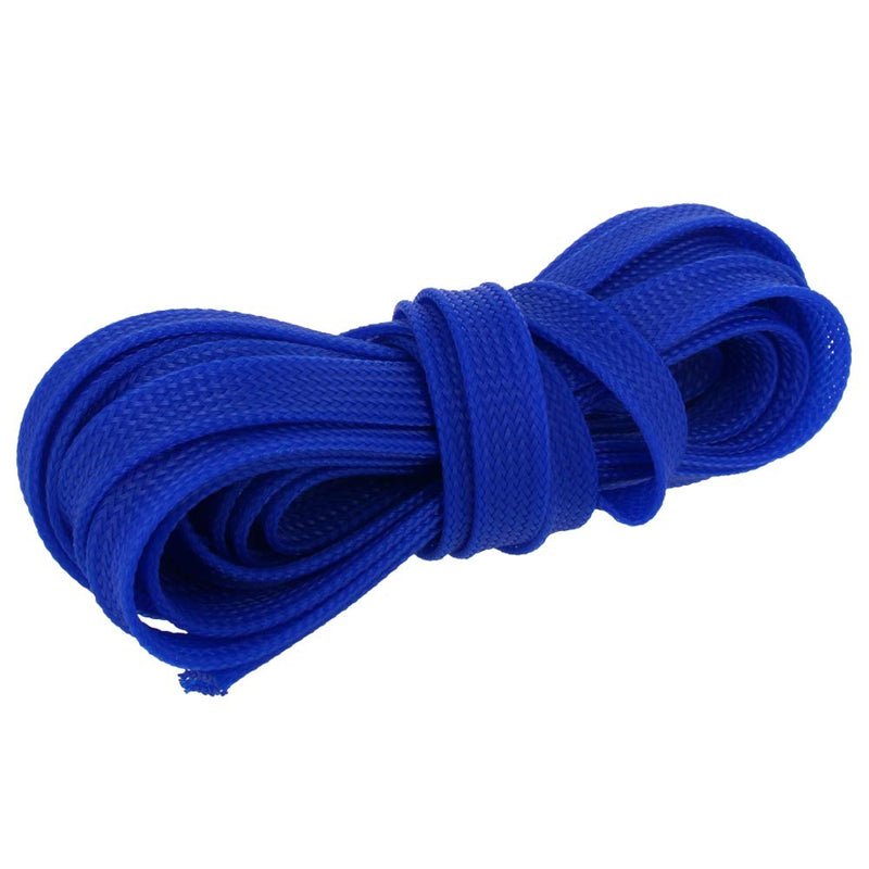  [AUSTRALIA] - Bettomshin 1Pcs Cable Management Sleeve, 5x14mm/0.2x0.55(LxW) 16.4Ft PET Blue Cord Protector, Wire Loom Tube Insulated Split Sleeving for USB Cable Power Cord Organizer Video Cable Hider