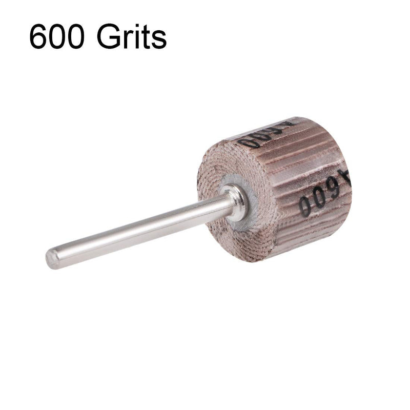  [AUSTRALIA] - uxcell 2 Pcs 15x15mm Flap Wheel 600 Grits Abrasive Grinding Head with 1/8 inches Shank for Rotary Tool