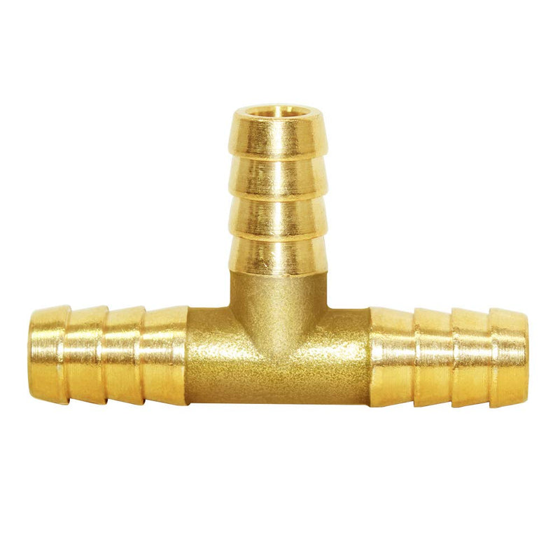 [AUSTRALIA] - Joywayus 3/8" ID Hose Barb Fitting,Tee 3 way Brass Fitting Intersection/Split Brass Water/Fuel/Air Tee-3/8-3PCS