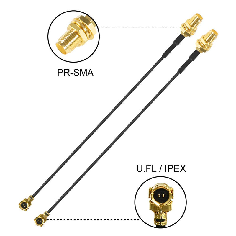 8dBi WiFi Antenna RP-SMA Male Wireless Network 2.4GHz 5.8GHz Dual Band with U.FL/IPEX to RP-SMA Female Pigtail Cable for Mini PCIe Card Wireless Routers, PC Desktop, Repeater, FPV UAV Drone, PS4-2PCS - LeoForward Australia