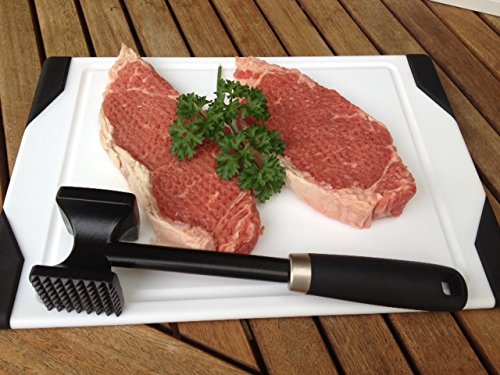  [AUSTRALIA] - Checkered Chef Meat Tenderizer. Best Hammer/Mallet Tool/Pounder For Tenderizing Steak,Beef And Poultry. Solid Metal Construction With Rubber Comfort Grip Handle. 100% Dishwasher Safe.