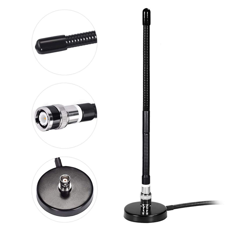  [AUSTRALIA] - Bingfu CB Antenna 27MHz CB Radio Antenna Soft Whip Magnetic Base CB Antenna BNC & PL259 Male Compatible with Cobra Midland Uniden Maxon President Portable Handheld CB Radio Car Mobile Radio Scanner