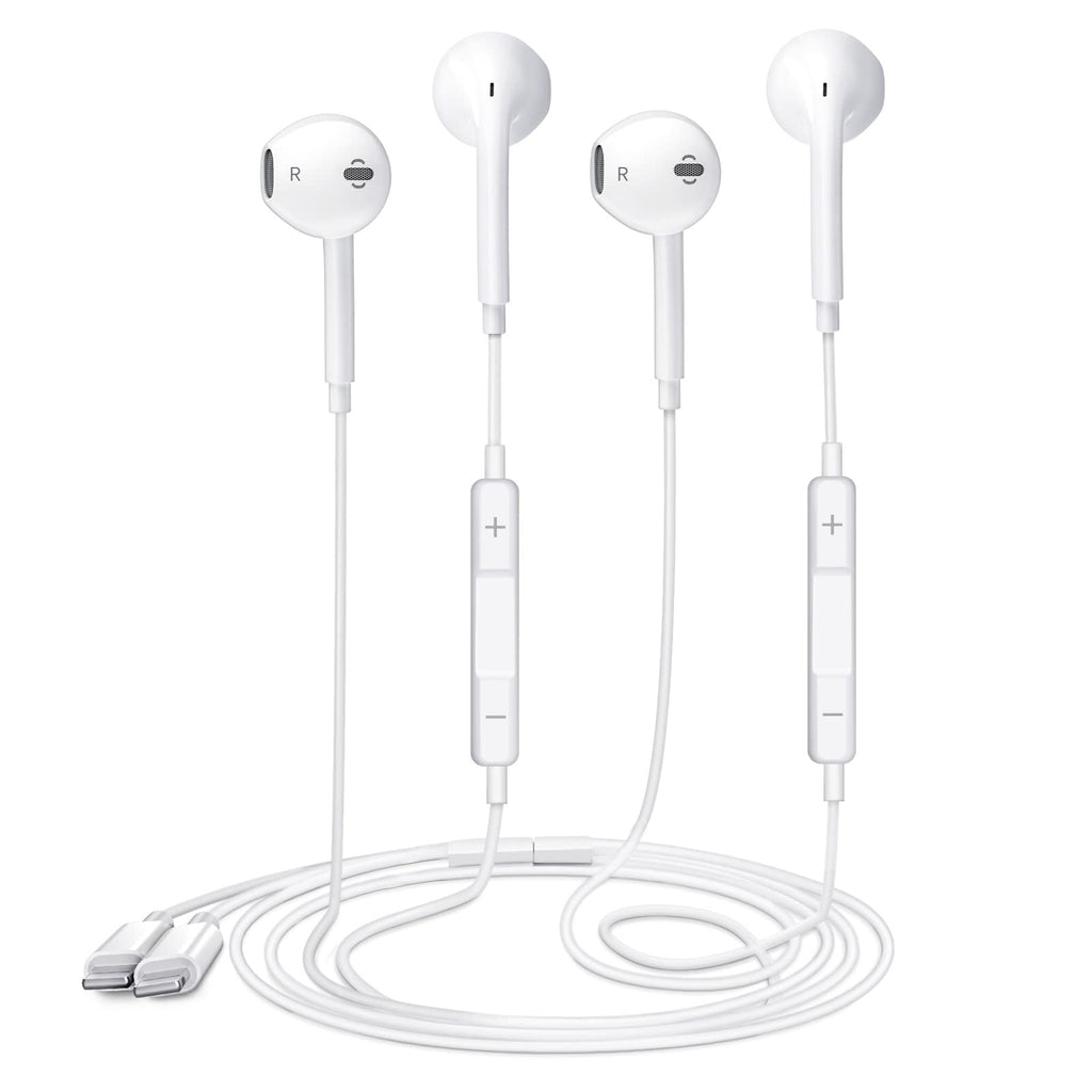  [AUSTRALIA] - [2 Pack]Apple Earbuds with Lightning Connector [Apple MFi Certified] iPhone Headphones, (Built-in Microphone & Volume Control) Noise Canceling Earphones Compatible with iPhone 14/13/12/11/8/7/XR/XS/X 2PC-white