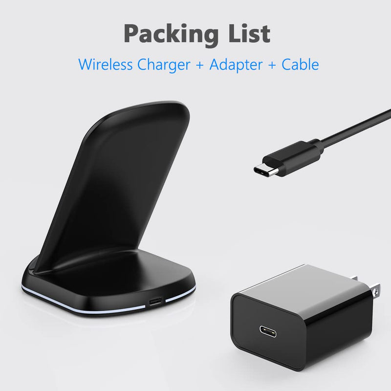  [AUSTRALIA] - Yootech Wireless Charger, 10W Max Wireless Charging Stand with Quick Adapter,Compatible with iPhone 14/14 Plus/14 Pro/14 Pro Max/13/13 Mini/13 Pro Max/SE 2022/12/11/X/8, Galaxy S22/S21/S20/S10