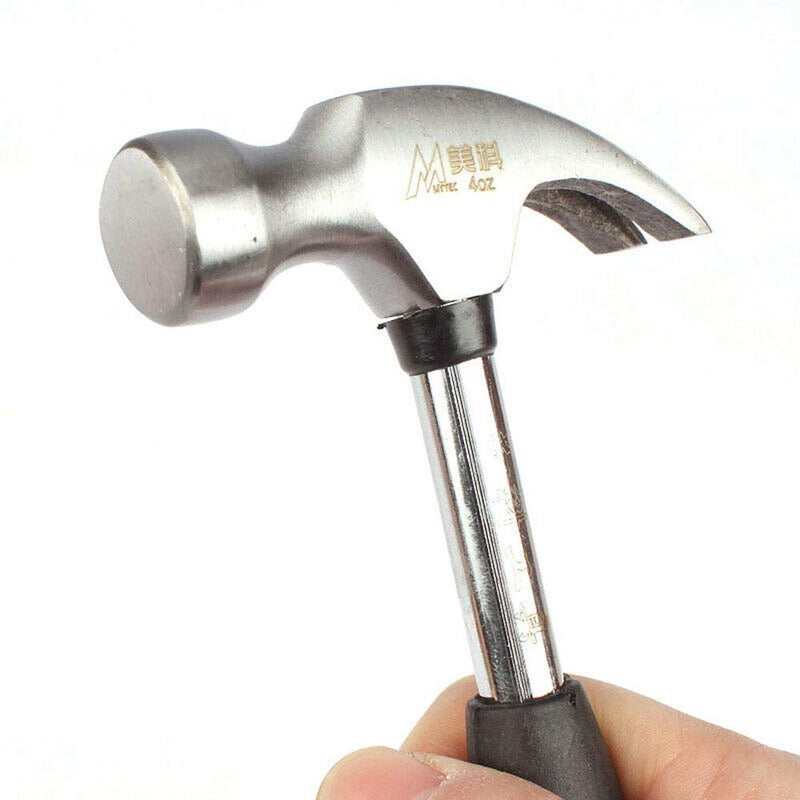  [AUSTRALIA] - 4 Oz Mini Claw Hammer Rubber Handle Home Carpet Wall Nail Remover with Non Slip Shock Reduction Grip