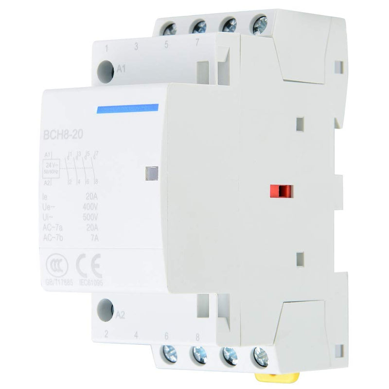  [AUSTRALIA] - Household AC Contactor 4P 20A 2NO 2NC 24V 220V/230V Household AC Contactor for DIN Rail Mount Low Power Consumption(220V/230V) 220V/230V