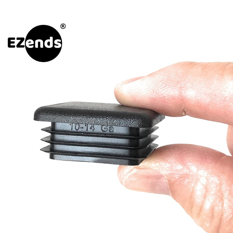  [AUSTRALIA] - EZends 1.5 Inch Square Tubing End Cap Plug, 10/14 Gauge, 8 Pack, Durable Black Plastic LDPE, Chair Glides, Furniture Floor Protector, Chair Leg Caps,