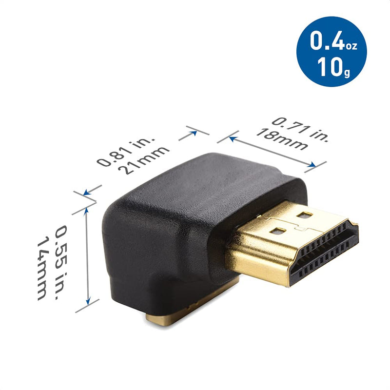  [AUSTRALIA] - Cable Matters Combo Pack 270 Degree and 90 Degree HDMI Adapter (Right Angle HDMI) with 4K and HDR Support