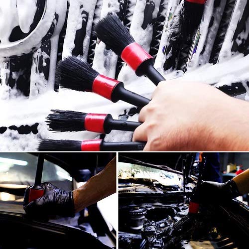 [AUSTRALIA] - ZXZHL 5 Pcs Different Sizes Auto Detailing Brush Kit Perfect for Car Cleaning Wheels, Engine, Interior, Emblems, Interior, Air Vents, Motorcycle, Dashboard