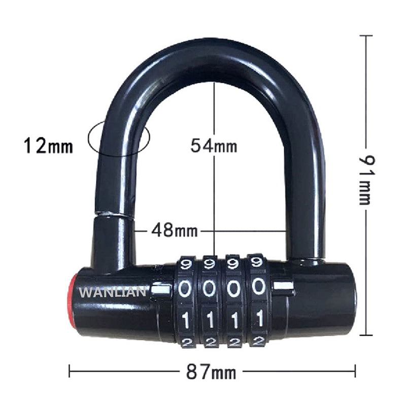  [AUSTRALIA] - Padlock, 4-Digit Password Padlock, Bicycle Lock, Chain Lock, Anti-Shear Household Cabinet Wall Cabinet Lock, 2.09 inch Long Shackle and Outdoor Waterproof resettable Padlock, Password Lock can be Set