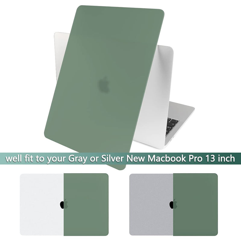  [AUSTRALIA] - Batianda for MacBook Pro 13 Case 2020 A2338 M1 A2289 A2251, Plastic Hard Shell Case with Keyboard Cover & Screen Protector for Newest Mac Pro13 Inch with Retina & Touch Bar,Black Green Black Green