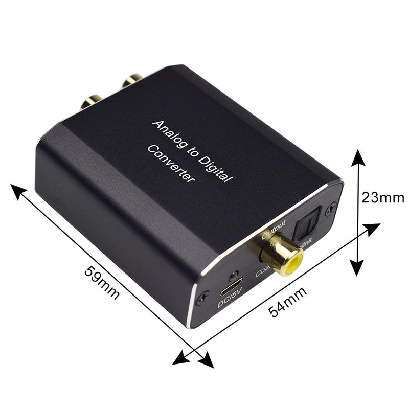  [AUSTRALIA] - Tohilkel Analog to Digital Audio Converter for AUX RCA to Optical Coaxial Compatible with TV Amplifier Speaker Soundbar Home Theater