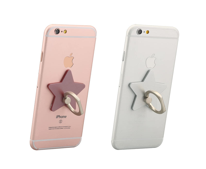  [AUSTRALIA] - lenoup z179 (4 pcs) Cell Phone Holder,Star Phone Ring Kickstand,Universal 360 Rotation Cell Phone Finger Ring Grip for Almost All Phones/Pad(4 Color Star)