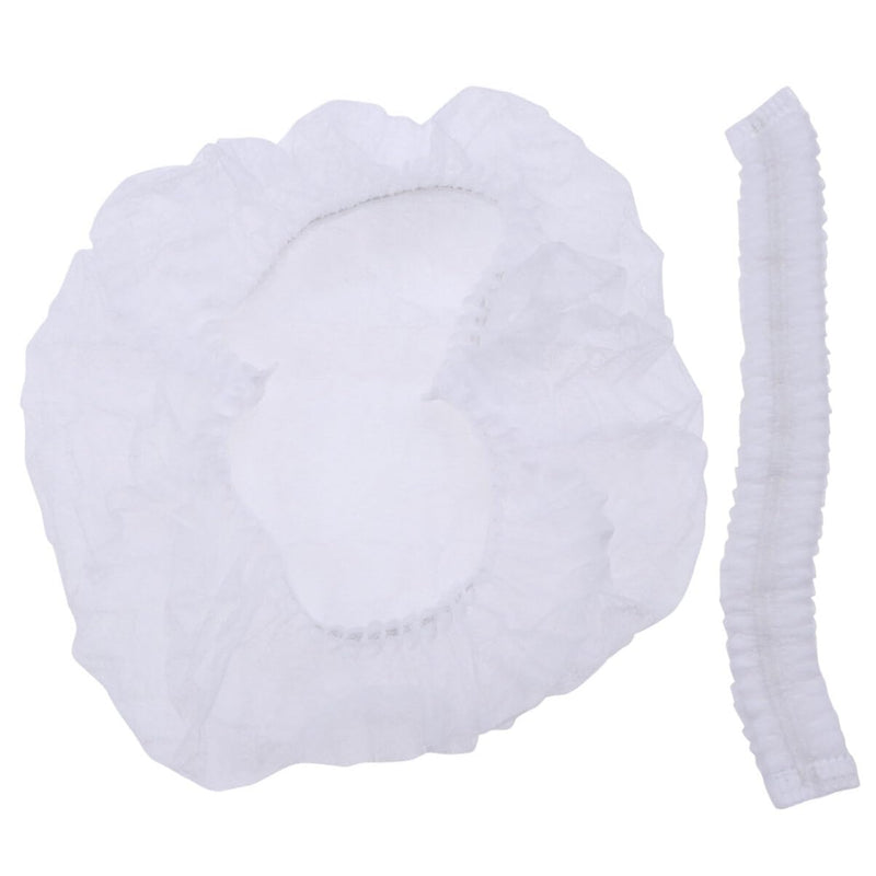  [AUSTRALIA] - Artibetter 100pcs Non-Woven Fabric Mesh Cap Head Caps Disposable Caps Beret Cap for Cosmetics Laboratory Nurse Food Service Hospital (White)