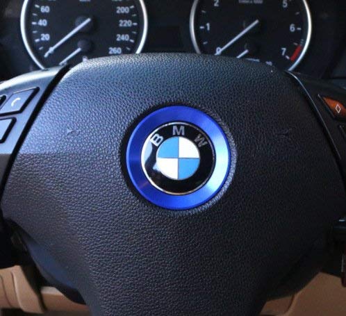  [AUSTRALIA] - DEMILLO Aluminum Steering Wheel Center Decoration Cover Trim For BMW 1 2 3 4 5 6 Series X4 X 5 X6 (F20 F21 F22 F23 F30 F31 F32 F33 F35 F36 F10 F11 F12 F13 F26 F15 F16) (blue) blue
