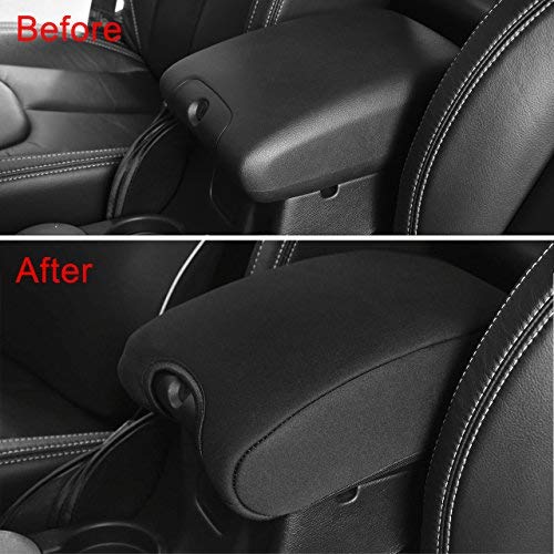  [AUSTRALIA] - DEDC Neoprene Center Console Armrest Pad Cover for Jeep Wrangler JK Sahara Sport Rubicon X & Unlimited 2011 2012 2013 2014 2015 2016 2017 Black