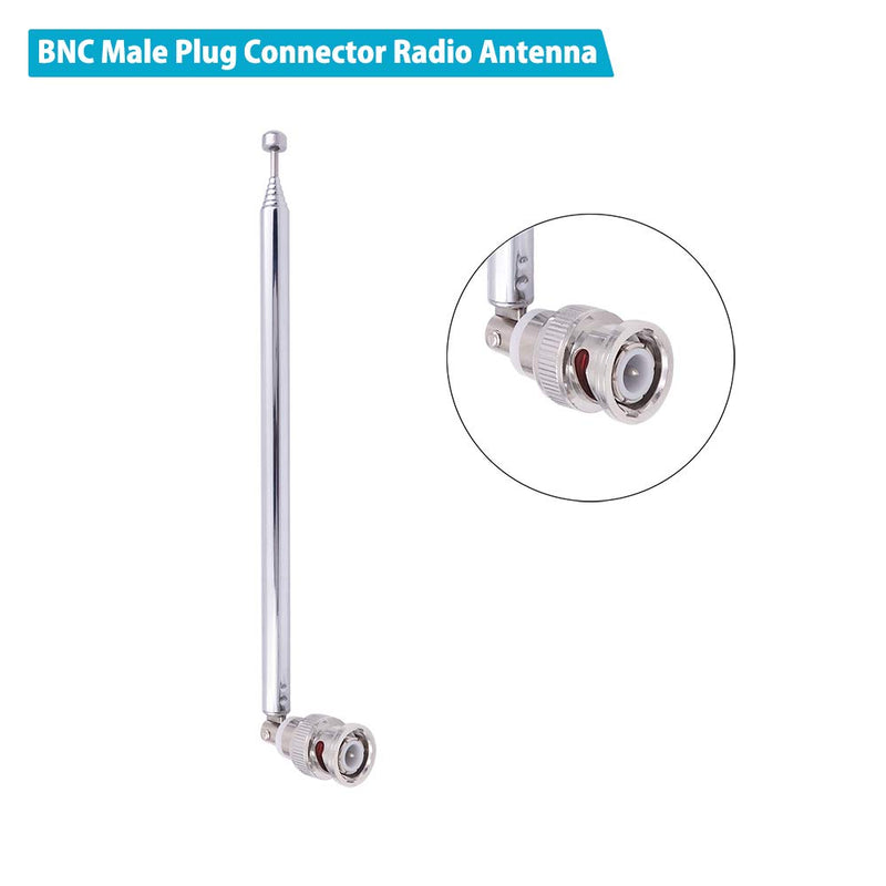  [AUSTRALIA] - Fancasee (2 Pack) BNC Radio Antenna with BNC Male Plug Jack Connector Adapter Telescopic Stainless Steel HF VHF UHF BNC Antenna for Portable Mobile Handheld Radio Scanner Police Scanner Receiver