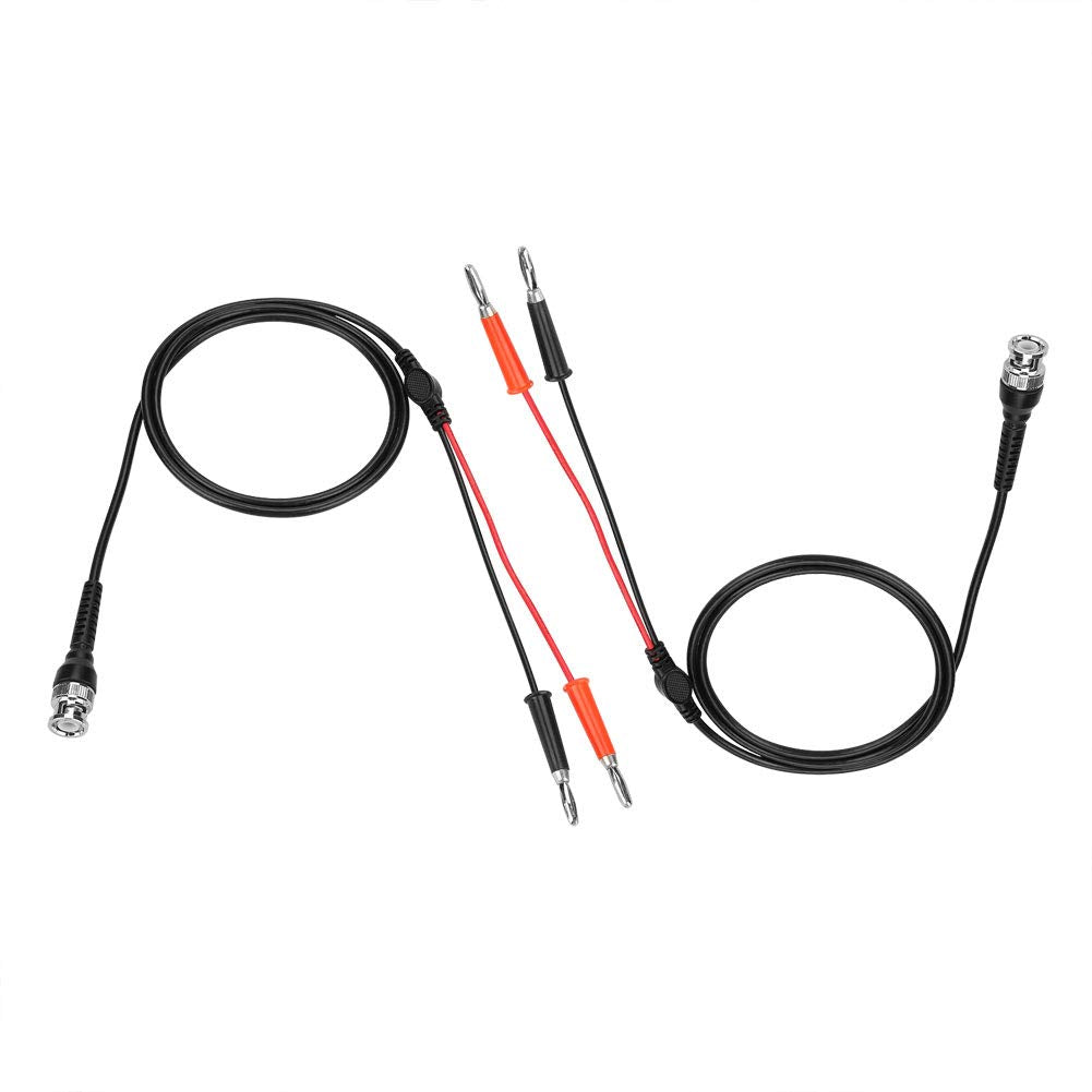  [AUSTRALIA] - Walfront Banana Plug Cable, 50Ω 2 Pieces 42.5 Inch BNC to Dual Banana Plug Banana Plug Connector Test Leads