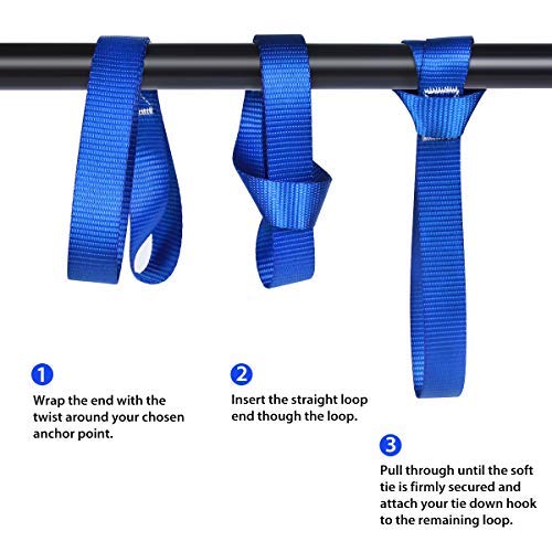  [AUSTRALIA] - JCHL Soft Loop Tie Down Straps (8 Pack) 1800Lbs Load Capacity, 4800Lbs Breaking Strength Heavy Duty Tie Down Loops for Securing ATV UTV Motorcycles Scooters Dirt Bikes Lawn Garden Equipment blue-8Pack