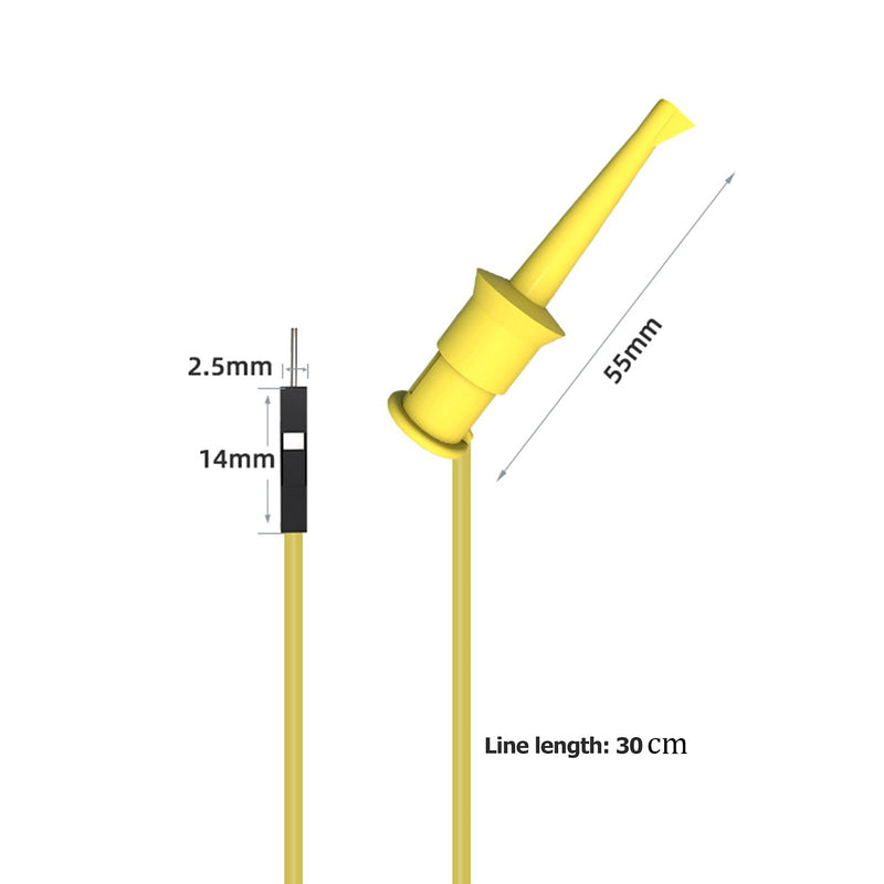  [AUSTRALIA] - Ailao Jumper Wire Test Leads 10pcs Mini Grabber Test Hooks to Breadboard Male Jumper Wires Soft Flexible Silicone Test Leads