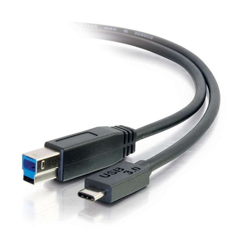  [AUSTRALIA] - C2G USB Cable, USB 3.0 Cable, USB C to B Cable, Compatible with Thunderbolt 3 Tablet, Chromebook Pixel, Samsung Galaxy TabPro S, LG G6, Macbook, Black, 10 Feet (3.04 Meters), Cables to Go 28867 Type C to Standard B