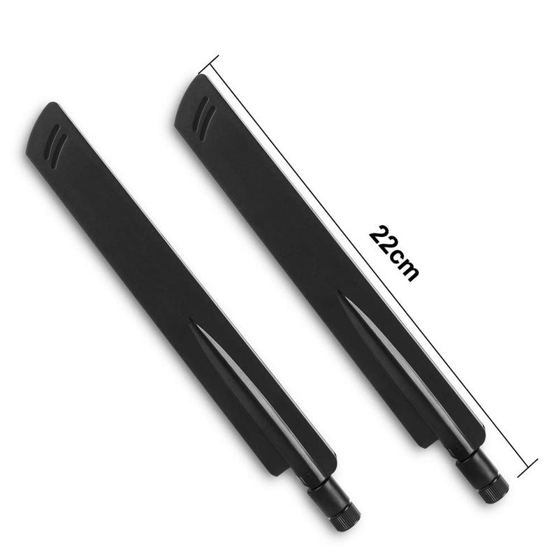 SMA 4G LTE Antenna, WiFi Antenna Signal Booster 2.4GHz+5GHz Dual Band Amplifier for Verizon/AT&T/Wireless Network Router/Modem/Acess Point and More, Directional Network Reception SMA Male Plug -2 Pack Black - LeoForward Australia
