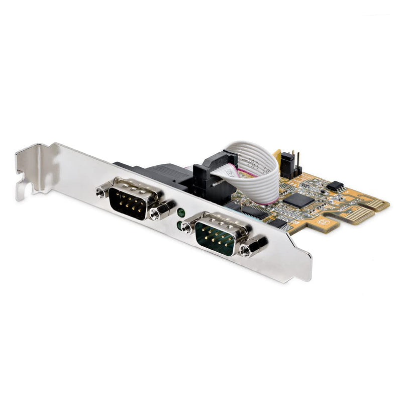  [AUSTRALIA] - StarTech.com 2-Port PCI Express Serial Interface Card, Dual Port PCIe to RS232 (DB9) Serial Card, 16C1050 UART, Low/Full Profile Brackets, COM Retention, for Windows/Linux (21050-PC-SERIAL-LP)