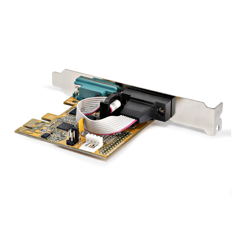  [AUSTRALIA] - StarTech.com 2-Port PCI Express Serial Interface Card, Dual Port PCIe to RS232 (DB9) Serial Card, 16C1050 UART, Low/Full Profile Brackets, COM Retention, for Windows/Linux (21050-PC-SERIAL-LP)
