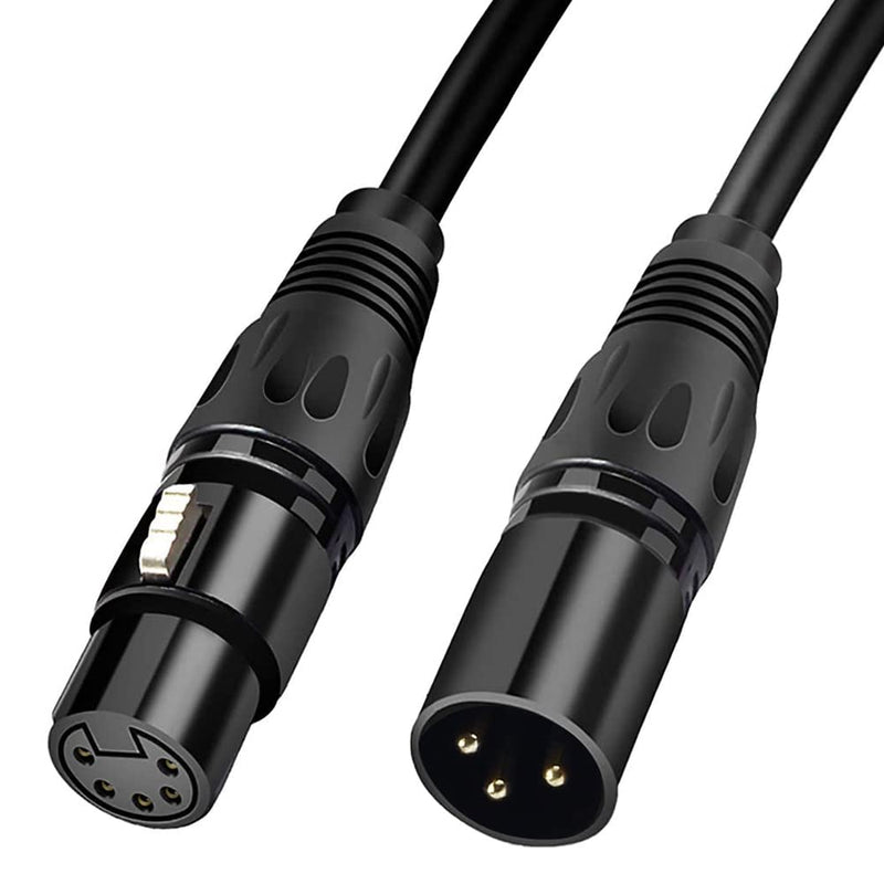  [AUSTRALIA] - HOSONGIN 3 Pin XLR Male to 5 Pin XLR Female DMX Adapter Cable for Microphone DMX DMX512 Stage Lighting Turnaround, Length 12 inch /1 Foot, 2 Pack 3PIN Male to 5PIN Female