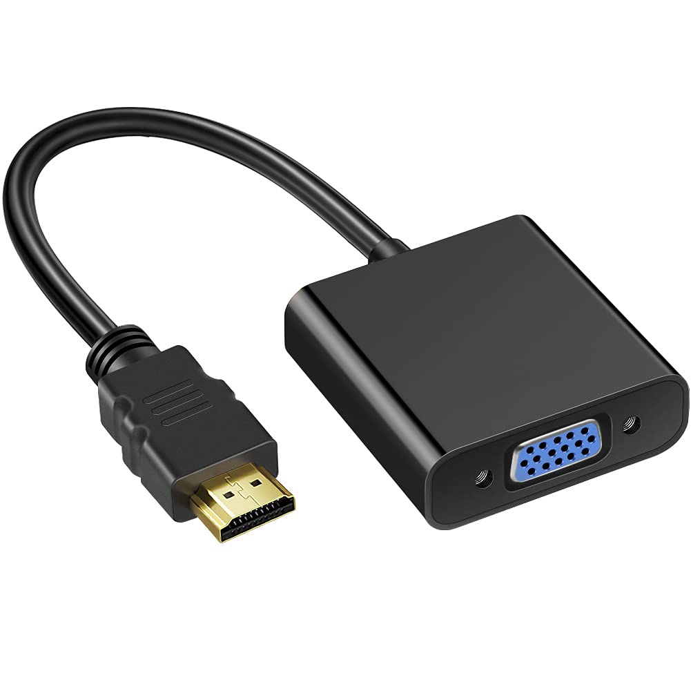  [AUSTRALIA] - HDMI to VGA Adapter, BorlterClamp 1080P Full HD HDMI to VGA Converter (Male to Female) for PC, Laptop, Monitor, Projector, Xbox and More, Black