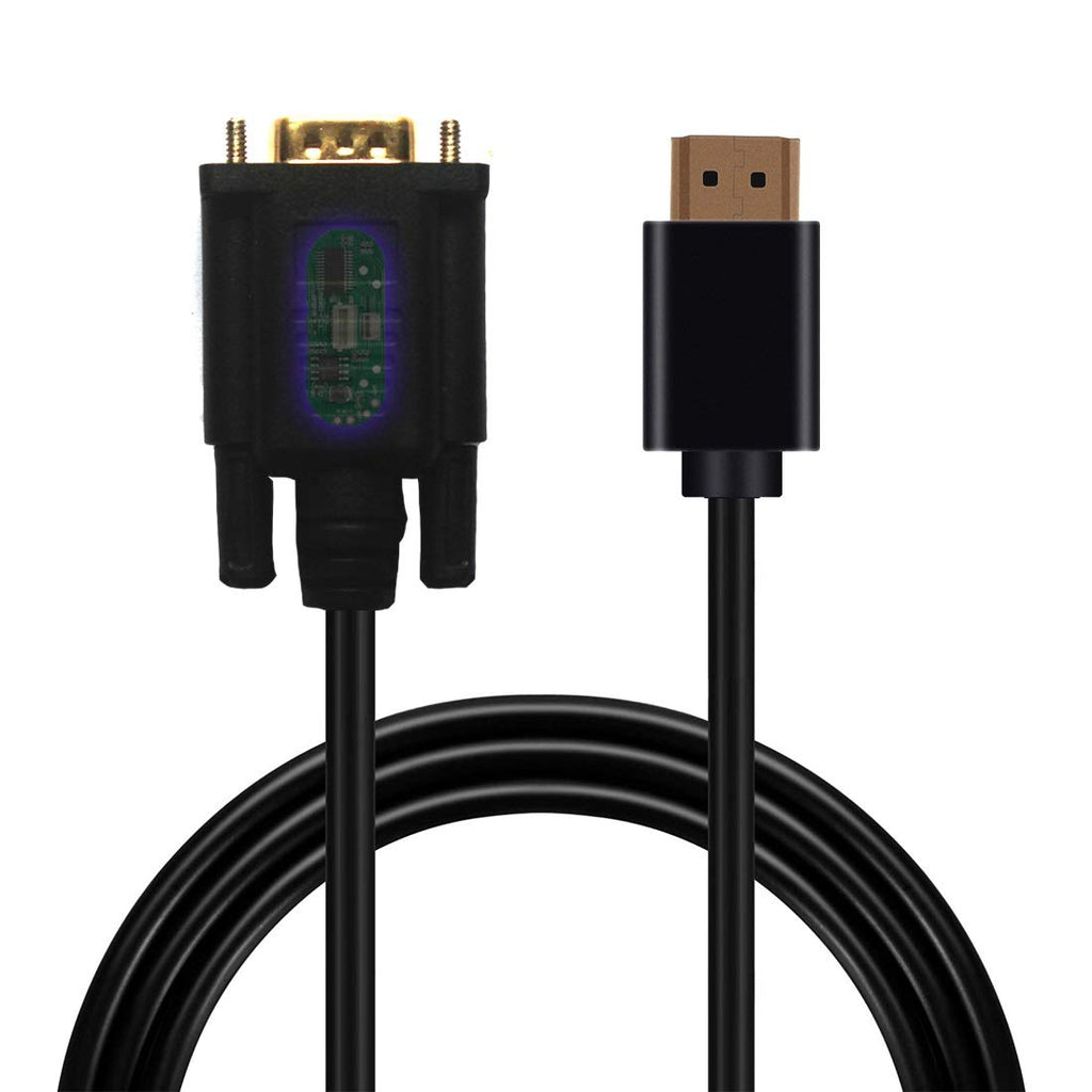  [AUSTRALIA] - LOKEKE HDMI to VGA Cable with IC,Gold-Plated 1080P HDMI Male to VGA Male 4K Surported, No Sound Transfer(4.92FT, 1.5M)