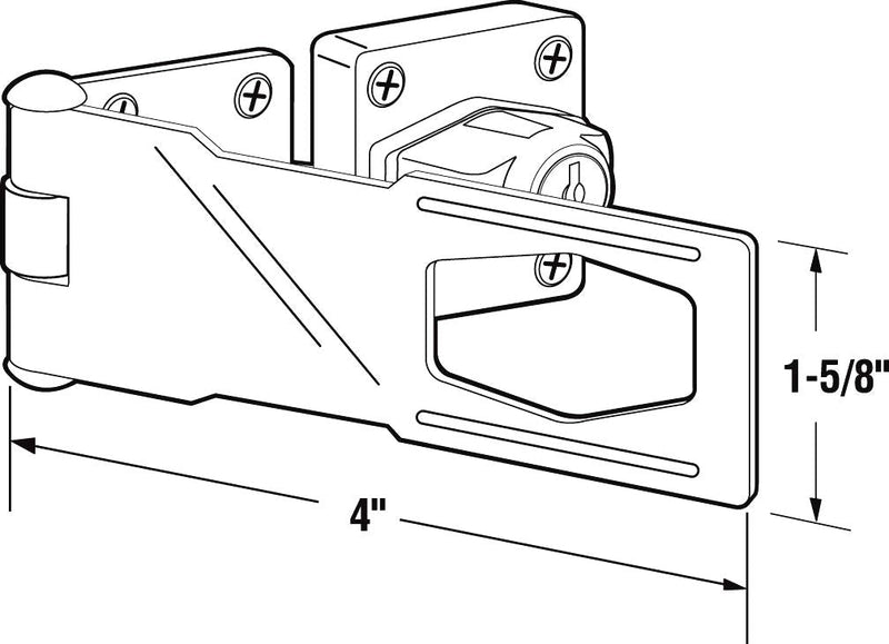  [AUSTRALIA] - 4 inch Keyed Hasp Lock， Twist Knob Keyed Locking Hasp for Doors Cabinets, Zinc Alloy Plated 4" Keyed Hasp Lock