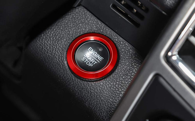  [AUSTRALIA] - Red ABS Inner Engine Start Switch Knob Button Decor Ring Cover Trim For Ford F150 2015 2016 2017 2018 2019 Red Engine Start Button Decor