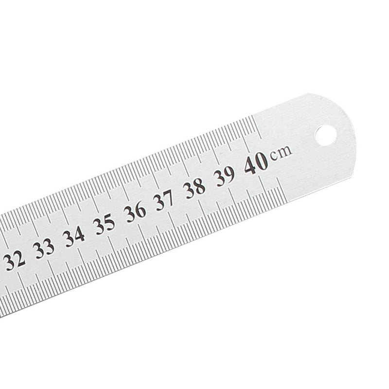  [AUSTRALIA] - uxcell Straight Ruler 400mm 16 Inch Metric Stainless Steel Measuring Ruler Tool with Hanging Hole