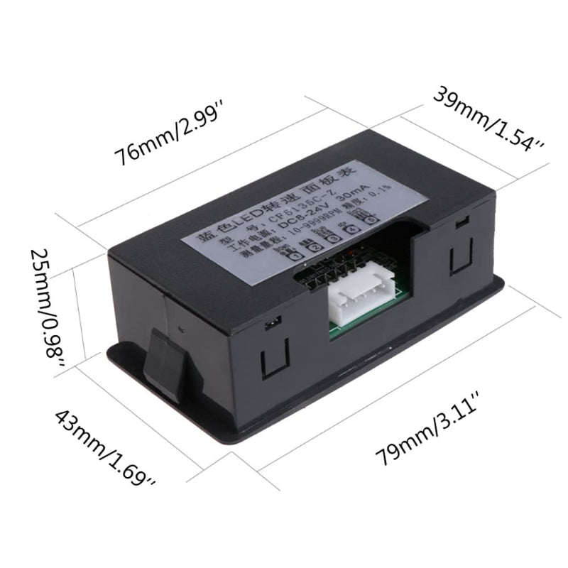  [AUSTRALIA] - DollaTek 4-Digit Tachometer Speed Display Speedometer + Proximity Sensor NPN Hall Effect Inductive LED Panels Digital Module Indoor for Car LED Display