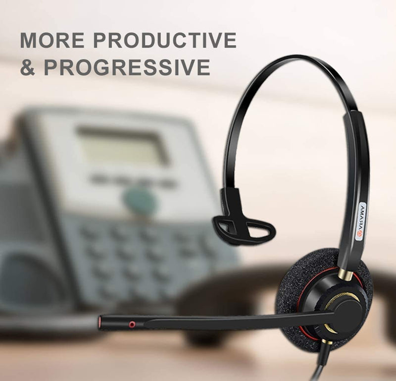  [AUSTRALIA] - Phone Headset with Microphone Noise Cancelling, 2.5mm Telephone Headset for Cordless Phones Panasonic AT&T Vtech Uniden Cisco SPA Grandstream Polycom Clarity XLC3.4 Office IP