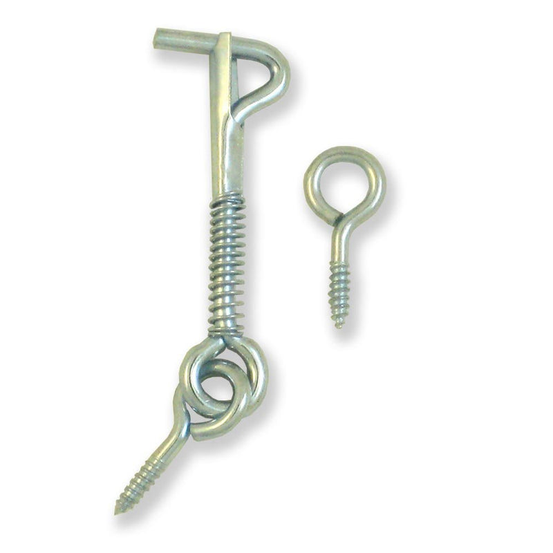 Safety Latch, Hook & Eye with Spring, Zinc, 2 Inch [1860-10FBA] Eye Distance can Vary from 2.1/4" to 2.1/2" 10 Pack ALDABA o GANCHO para Puerta - LeoForward Australia