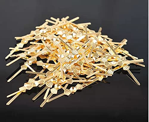  [AUSTRALIA] - 500pcs Chandelier lamp Part connectors chlips Bowtie pins 33mm for Fastening Crystals Bead Parts Chandelier Replacements Lighting Accessories (Gold)