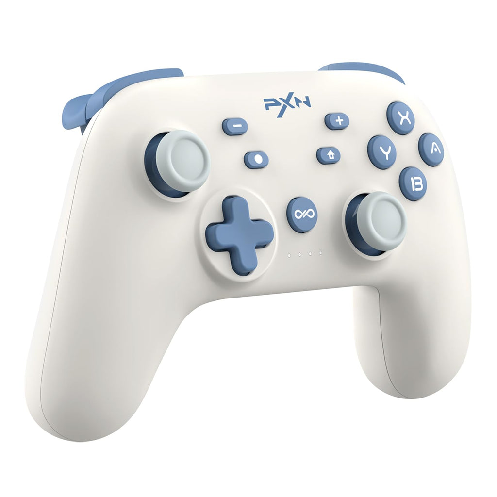  [AUSTRALIA] - PXN P50 Wireless Switch Pro Controller, Dual Shock Gamepad Joystick Support Turbo, Macro, Gyro Axis, Wake-Up, Programmable Dual Connection for Switch/Lite/OLED/iOS (16 versions only) / PC (White) White