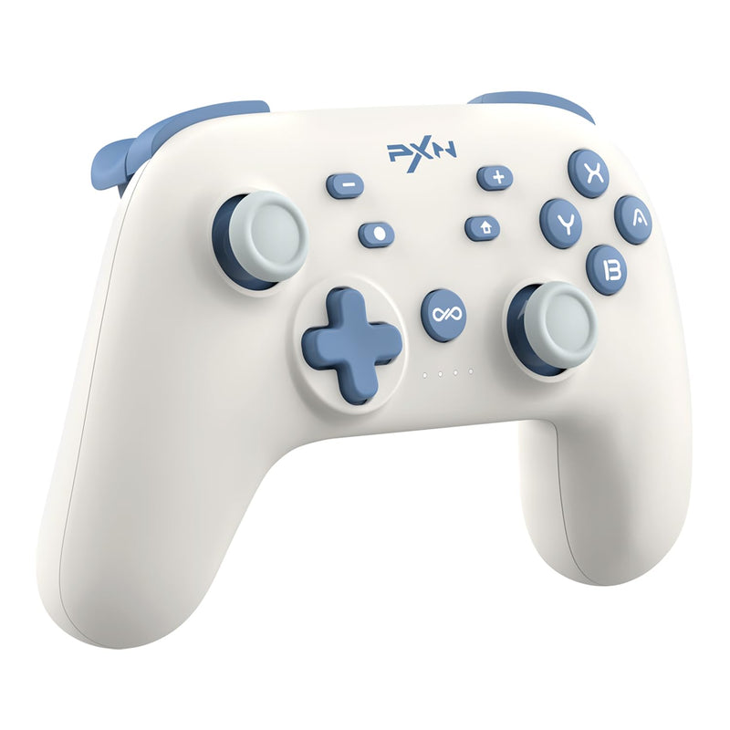  [AUSTRALIA] - PXN P50 Wireless Switch Pro Controller, Dual Shock Gamepad Joystick Support Turbo, Macro, Gyro Axis, Wake-Up, Programmable Dual Connection for Switch/Lite/OLED/iOS (16 versions only) / PC (White) White