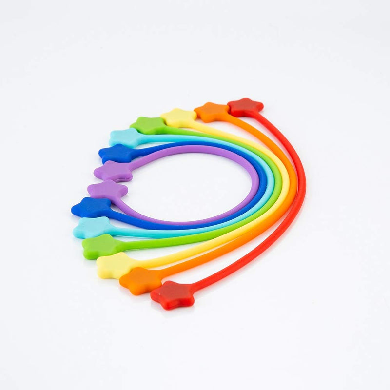  [AUSTRALIA] - Fironst Cord Keeper, 7 Pack Reusable Silicone Magnetic Cable Ties/Magnetic Twist Ties for Bundling and Organizing, Holding Stuff, Book Markers, USB Charging Cords, Fridge Magnets, or Just for Fun