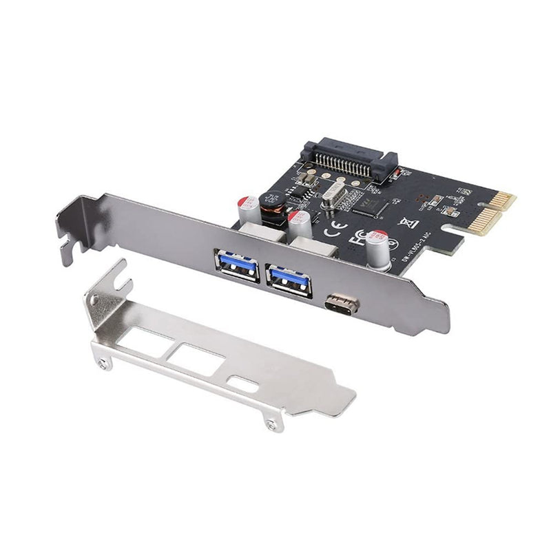  [AUSTRALIA] - SaiDian 1Pcs PCIE PCI Express to USB 3.1 Type-C 2 Port USB 3.0 Type-A Riser Expansion Card Can be Inserted Positively and Negatively