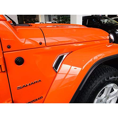  [AUSTRALIA] - Beautost Fit For Jeep Wrangler 2018 2019 2020 Front Side Fender Sticker Vents Air Outlet Cover Trims