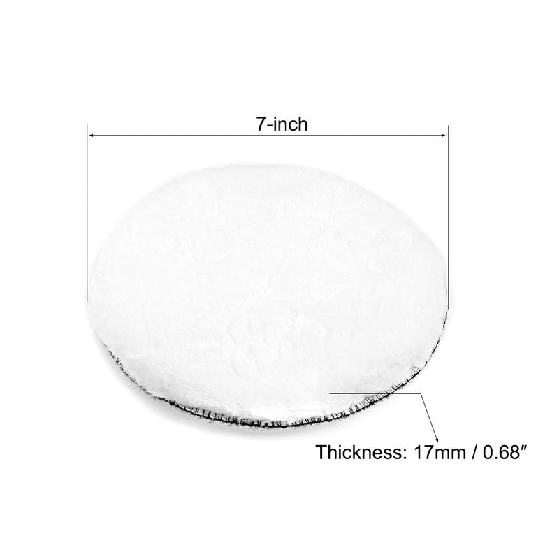  [AUSTRALIA] - uxcell 7-Inch Wool Polishing Pad Hook and Loop Buffing Wheel for Polisher and Buffer 8 Pcs