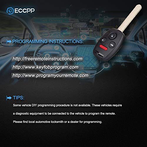  [AUSTRALIA] - ECCPP Replacement fit for Uncut 313.8MHz Keyless Entry Remote Key Fob Ignition Key Fob Honda Accord CR-V Element OUCG8D-380H-A (Pack of 1)