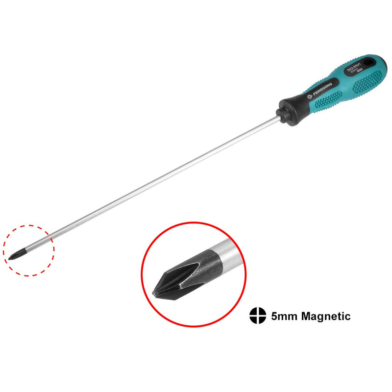  [AUSTRALIA] - uxcell #1 Phillips Screwdriver 10 Inch Round Shaft Non Slip Comfortable Handle