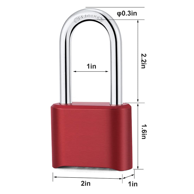  [AUSTRALIA] - ZPLIUST Combination Lock 4 Digit Heavy Duty Outdoor Waterproof Padlock for School, Gate, Fence, Gym Locker, Hasp Storage (Red 1 Pack) Red 1 Pack