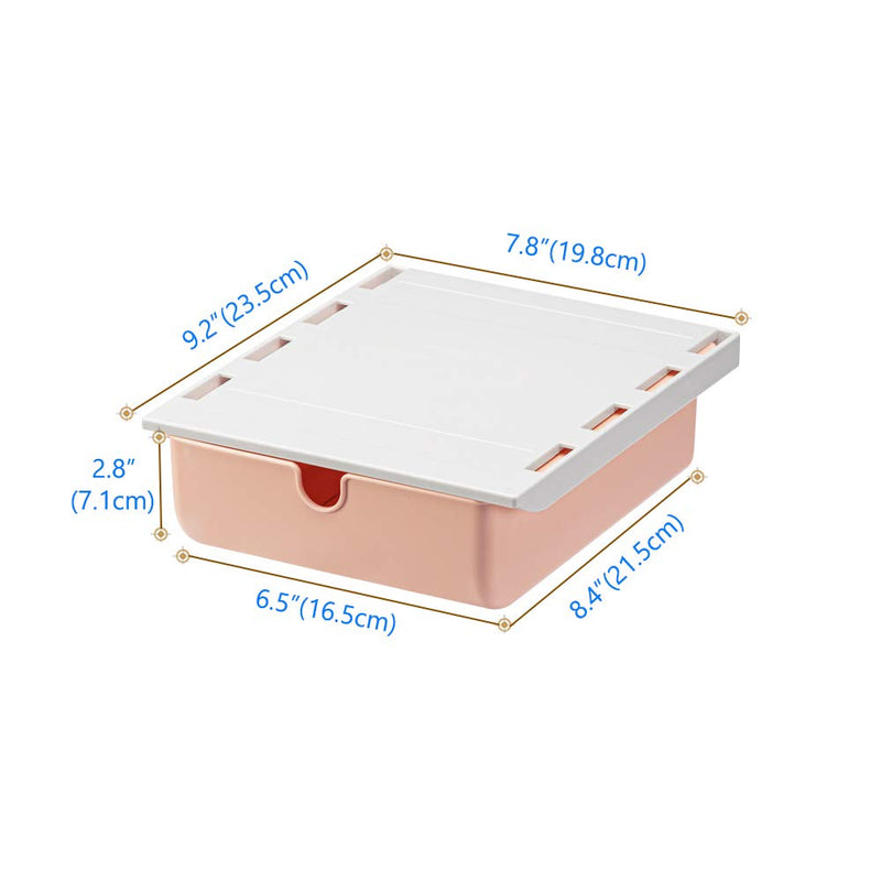 Poeland Under Desk Drawer Storage Organizer Storage Self-Stick Pop-up Hanging Pencil Table Drawer for Office Home School Pink - LeoForward Australia