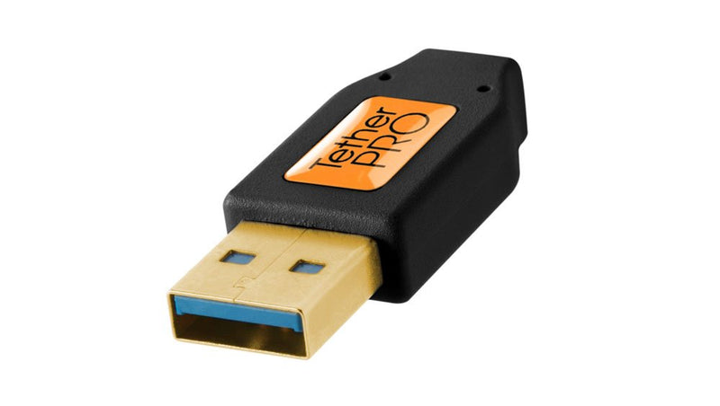  [AUSTRALIA] - Tether Tools TetherPro USB 3.0 to Micro-B Right Angle Cable, 15' (4.6m), Black